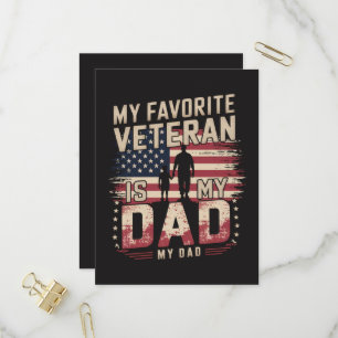 Dad Father's Day My Favourite Veteran Invitation Postcard