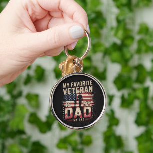 Dad Father's Day My Favourite Veteran Key Ring