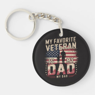 Dad Father's Day My Favourite Veteran Key Ring