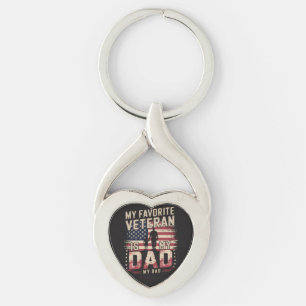 Dad Father's Day My Favourite Veteran Key Ring