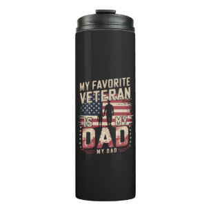 Dad Father's Day My Favourite Veteran Thermal Tumbler