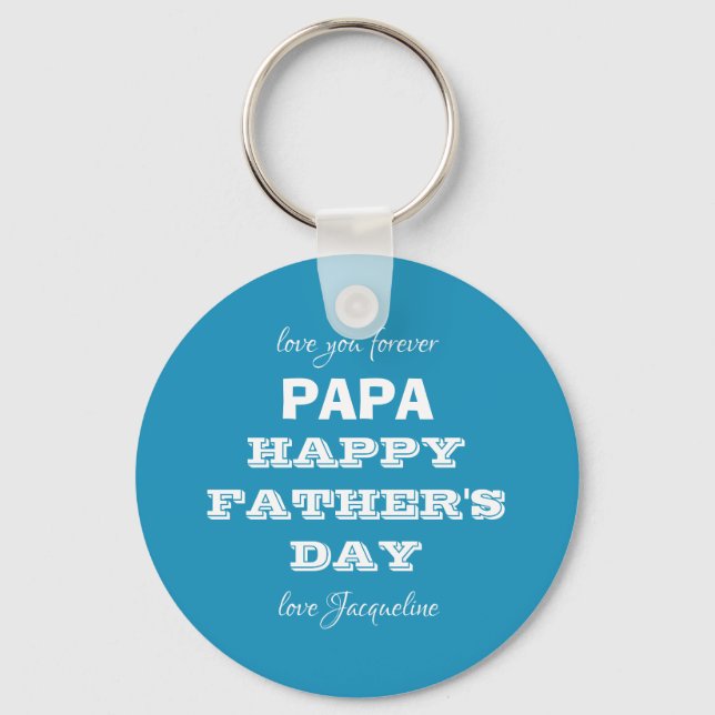 Dad Father's Day Papa Daddy Personalised Keychain (Front)