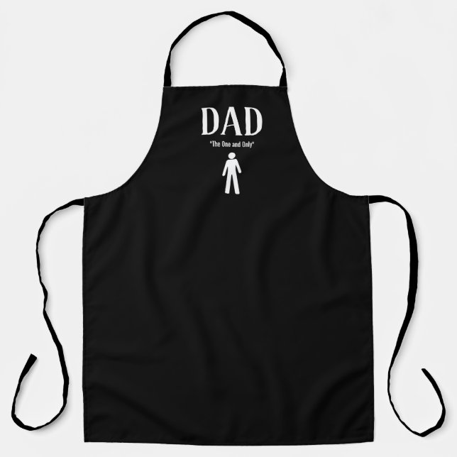 Dad Father's day personalised custom black white Apron (Front)