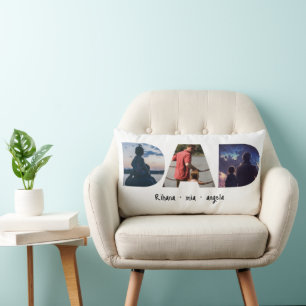 Dad Father's day personalized photo gift Lumbar Cushion