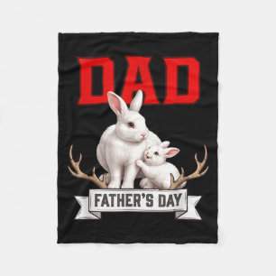 Dad Fathers Day Rabbits Costume Wild Animal Lover Fleece Blanket
