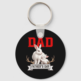 Dad Fathers Day Rabbits Costume Wild Animal Lover Key Ring