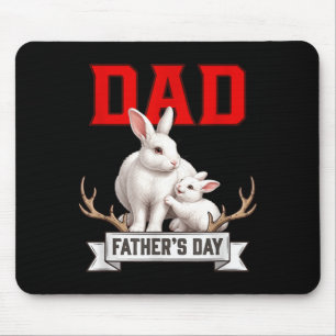 Dad Fathers Day Rabbits Costume Wild Animal Lover Mouse Pad