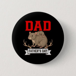 Dad Fathers Day Rats Costume Wild Animal Lover 6 Cm Round Badge
