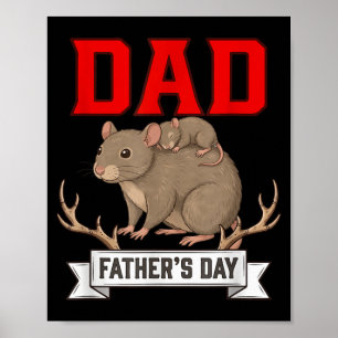 Dad Fathers Day Rats Costume Wild Animal Lover Poster