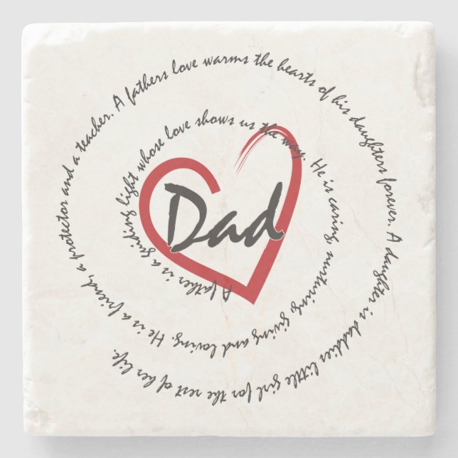 Dad - Fathers Day Stone Coaster (Front)