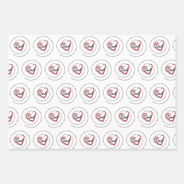 Dad - Fathers Day Wrapping Paper Sheet (Front)