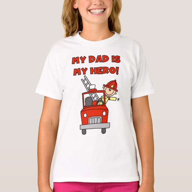 Dad Firefighter Hero T-Shirt (Front)