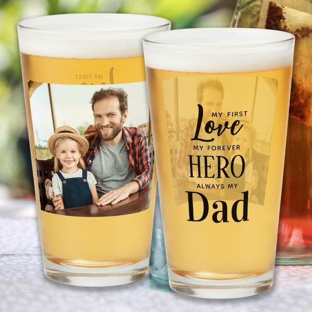 Dad First Love Forever Hero Personalised Photo  Glass (Creator Uploaded)