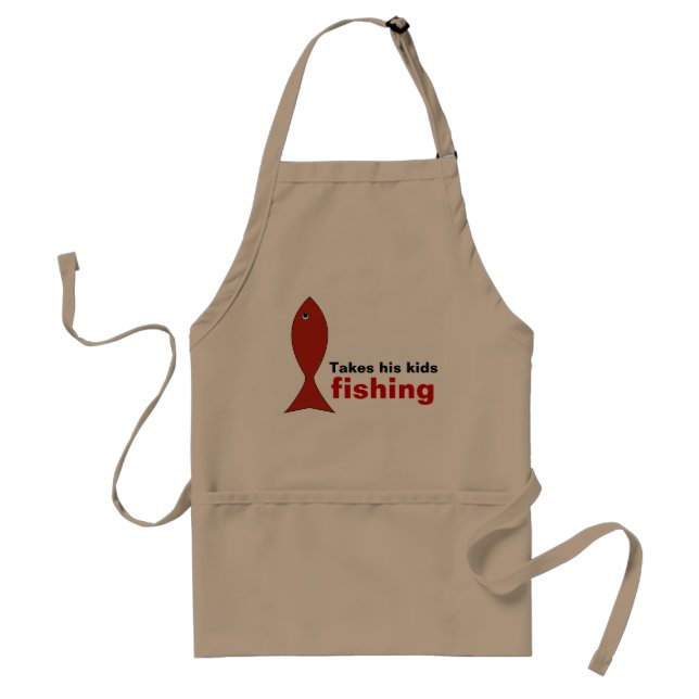 Dad Fishes with Kids Standard Apron (Front)