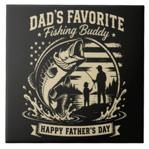 Dad Fishing Buddy Ceramic Tile