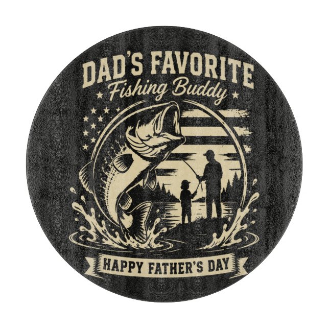 Dad Fishing Buddy Cutting Board (Front)