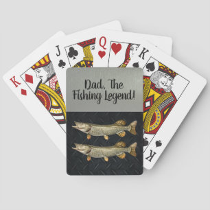 Dad Fishing Legend Northern Pike Fisherman Playing Cards