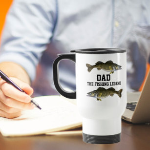 Dad Fishing Legend Walleye Fish Father's Day Travel Mug