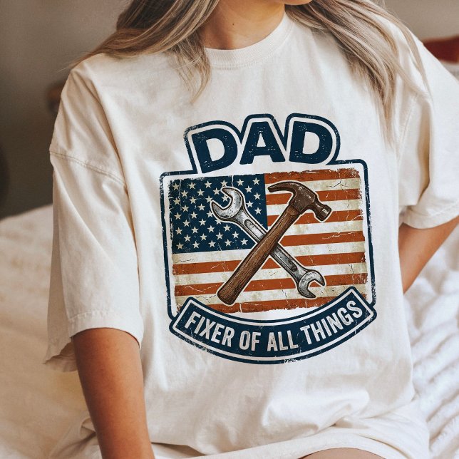 Dad Fixer Of All Things American Flag Tools Tri-Blend Shirt (Creator Uploaded)