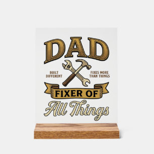 Dad Fixer of All Things Vintage Engraving Shirt_1 Acrylic Sign