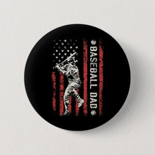 Dad Flag Gifts Dad Men Baseball Fathers Day  6 Cm Round Badge