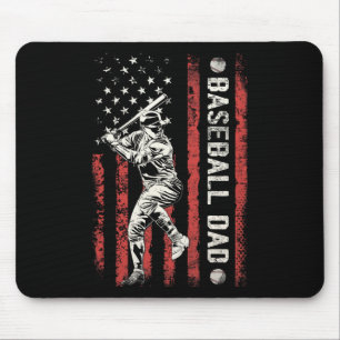 Dad Flag Gifts Dad Men Baseball Fathers Day  Mouse Pad