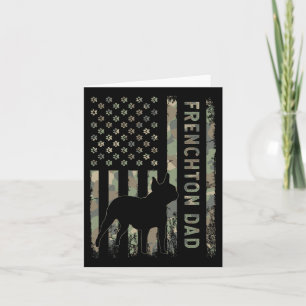 Dad French Bulldog Boston Terrier Camo Usa Flag Card