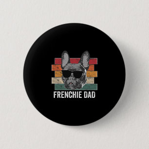 Dad French Bulldog Retro Apparel For Men Kids  6 Cm Round Badge