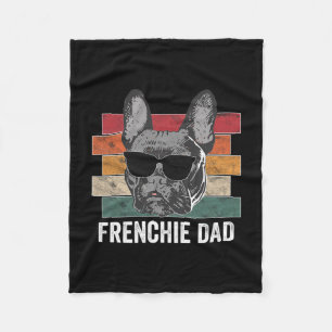 Dad French Bulldog Retro Apparel For Men Kids Fleece Blanket