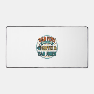 Dad Fuel Coffee and Bad Jokes Vintage Shirt Design Desk Mat