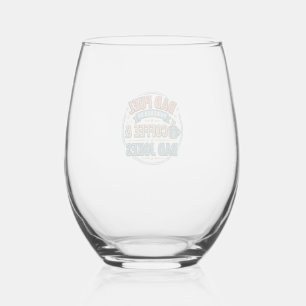 Dad Fuel Coffee and Bad Jokes Vintage Shirt Design Stemless Wine Glass