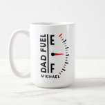 Dad Fuel Funny Father's Day Birthday Personalised Coffee Mug<br><div class="desc">Dad Fuel Funny Father's Day Birthday Personalised Name Coffee Mug features "Dad Fuel" in modern black script with a fuel indicator. Personalised with your name by editing the text in the text box provided. Perfect gift for Father's Day,  Christmas,  birthday and much more. Created by ©Evco Studio www.zazzle.com/store/evcostudio</div>