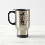 Dad Fuel Funny Father's Day Birthday Personalised Travel Mug<br><div class="desc">Dad Fuel Funny Father's Day Birthday Personalised Name Coffee Travel Mug Thermal Tumbler features "Dad Fuel" in modern black script with a fuel indicator. Personalised with your name by editing the text in the text box provided. Perfect gift for Father's Day, Christmas, birthday and much more. Created by ©Evco Studio...</div>