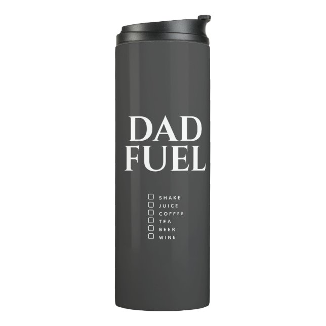 Dad Fuel Minimalist Monogram Thermal Tumbler (Rotated Left)