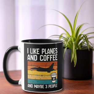 Dad Funny Birthday I Like Planes Coffee &3 people  Mug