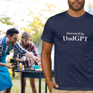 Dad Funny Birthday - Powered By DadGPT - Ai Joke T-Shirt