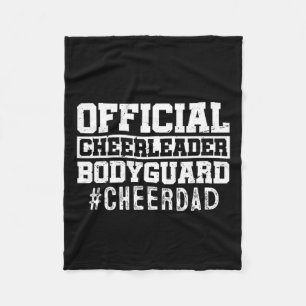 Dad Funny Papa Official Cheerleader Bodyguard  Fleece Blanket