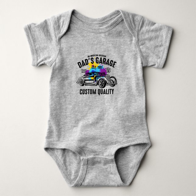 Dad Garage  Baby Bodysuit (Front)