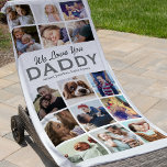 Dad Gift 15 Photo Collage Beach Towel<br><div class="desc">Make every beach day memorable with our Personalised Dad Beach Towel! This unique towel captures 15 beautiful family moments, your children's names, and heartwarming text, 'we love you daddy'. Change to any colour of your choice to perfectly suit your style. Ideal for birthdays or Father's Day, it adds a personal...</div>