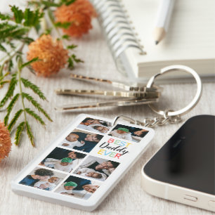 Dad Gift 7 Photo Collage Best Daddy Ever Key Ring