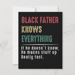 Dad Gift Black Father Knows Everything Dad Gift Thank You Card