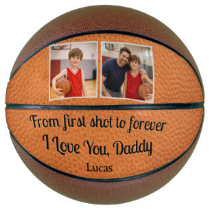 Dad Gift From First Shot to Forever 2 Photo Basketball
