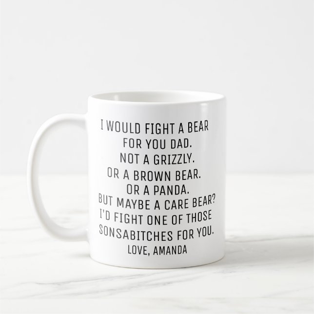 Dad gift, funny Dad Custom gift, Fathers Day, Coffee Mug (Left)