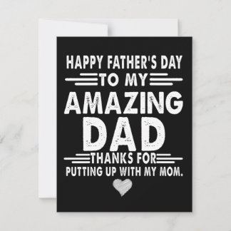 Dad Gift | Happy Father's Day To My Amazing Dad Th Thank You Card
