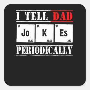 Dad Gift I Tell Dad Jokes Periodically Vintage Square Sticker