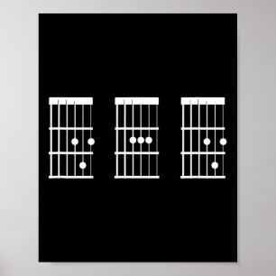 Dad Gift Idea Fathers Day D A D Chord Guitar  Poster