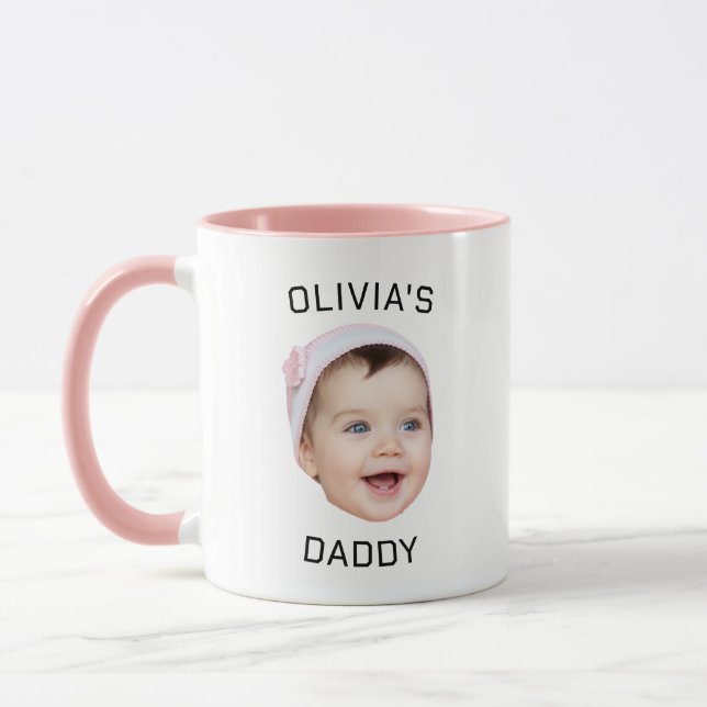 Dad Gift Mug, Personalised Face Mug, Custom Baby  Mug (Left)