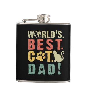 Dad Gift World's. Best. Cat. Dad ! Hip Flask