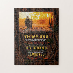 Dad Gifts Letter To My Dad The Man I Love You Jigsaw Puzzle