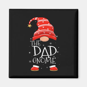 Dad Gnome Buffalo Plaid Matching Family Christmas Magnet